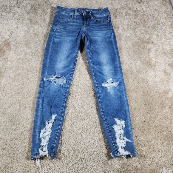 American Eagle Outfitters Denim - American Eagle Next Level Stretch Jegging Crop Distressed Jeans Size 2 Regular